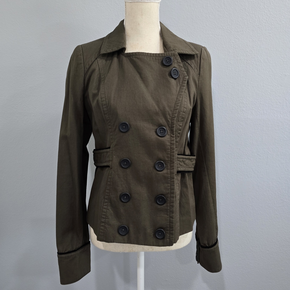 Sanctuary Dark Olive Double-Breasted Trench Coat - Picture 5 of 10